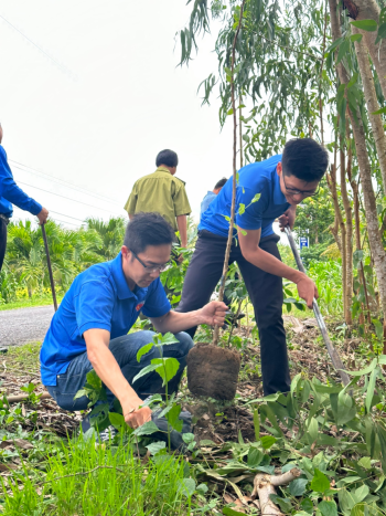 Đoàn thanh niên quận Dương Kinh tham gia chủ nhật xanh trên địa bàn phường Đa Phúc